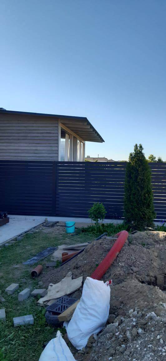 Забор-ранчо из металлического планкена 75м RAL7024 Серый Графит фото6 в Перми